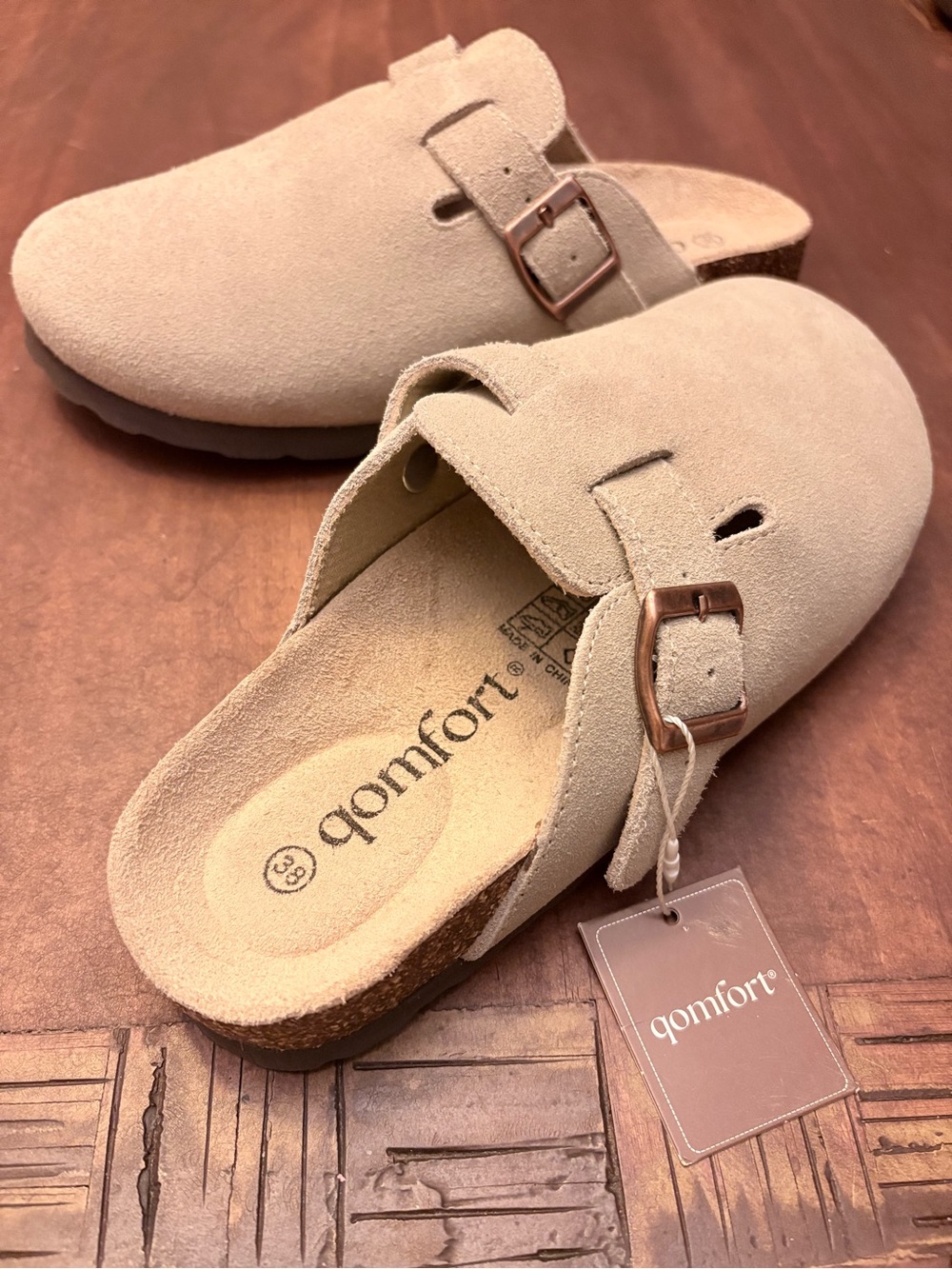 Genuine Suede Slip-On Mules with Buckle NWT